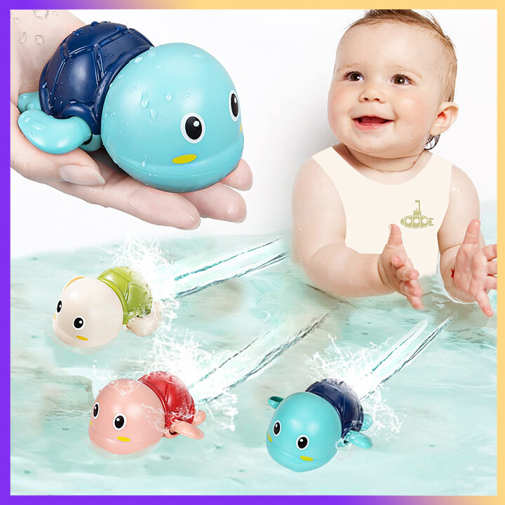 Go, Go! Cute Swimming Turtle Bath Toys for Toddlers & Kids | Wind Up Bathtub Toy for Baby 6 to 12 Months Boys and Girls, 1 2 3 Years Old | Dolphin Whale