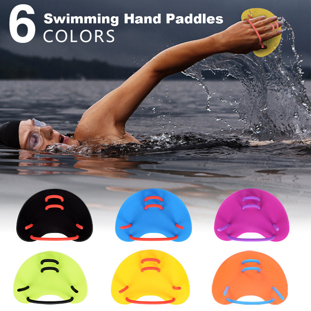 Huankai Adjustable Adult Children Swimming Paddles Girdles Correction Hand Fins Flippers Palm Finger Webbed Gloves Paddle Water Sports