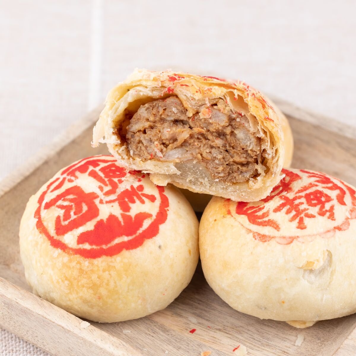 4 Mondkuchen mit frischem Fleisch